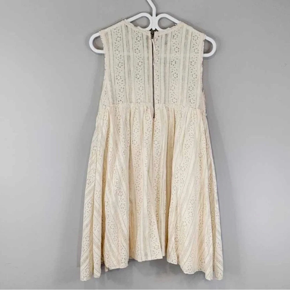 Free People White Antique Lace Babydoll Mini Dress - Picture 5 of 7